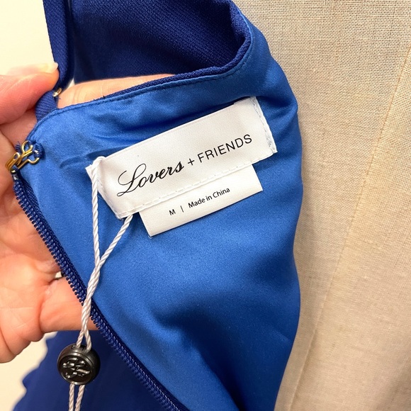 Lovers + Friends Blue Halter Mini Cocktail Dress Size Medium NWT - Picture 7 of 9